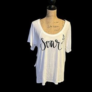 Bella Canvas White Graphic Tee - Soar with a bird design